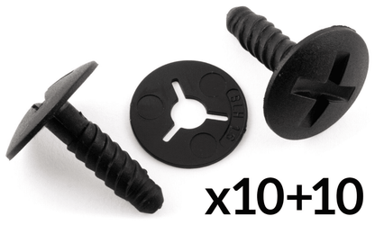 10x Engine Headlight Battery Cover Screw + Washer for VW T5