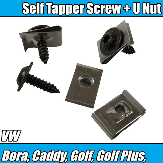 10x Engine Panel Cover Undertray Metal Torx Screw Speed Spire Nut Clips for VW