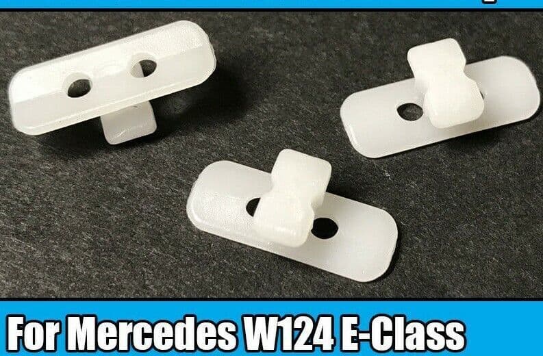 10x Exterior Chrome Panel Trim Clips White Plastic for Mercedes W124 E-Class
