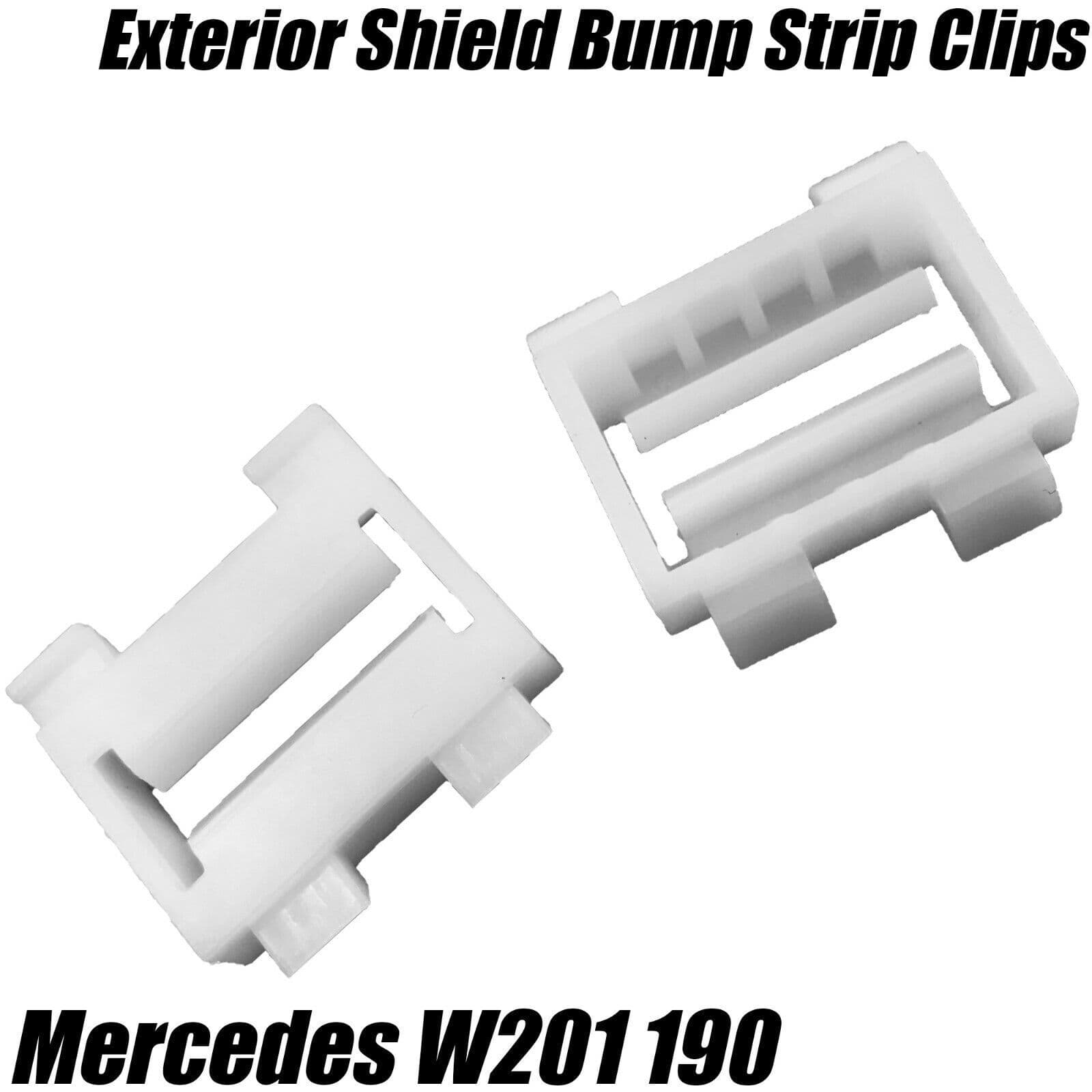 10x Exterior Shield Bump Strip Trim Clips for Mercedes W201 190 White Plastic