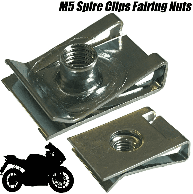 10x Fairing Clips M5 Bodywork Panel Speed Clips Motorcycle Bike U Nut