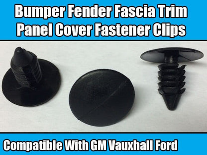 10x Fastener Clips for GM Vauxhall Ford Bumper Fender Trim Panel Cover Plastic