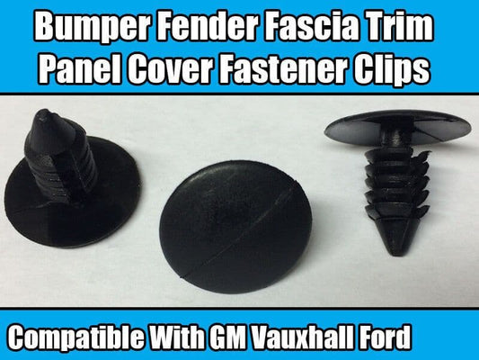 10x Fastener Clips for GM Vauxhall Ford Bumper Fender Trim Panel Cover Plastic
