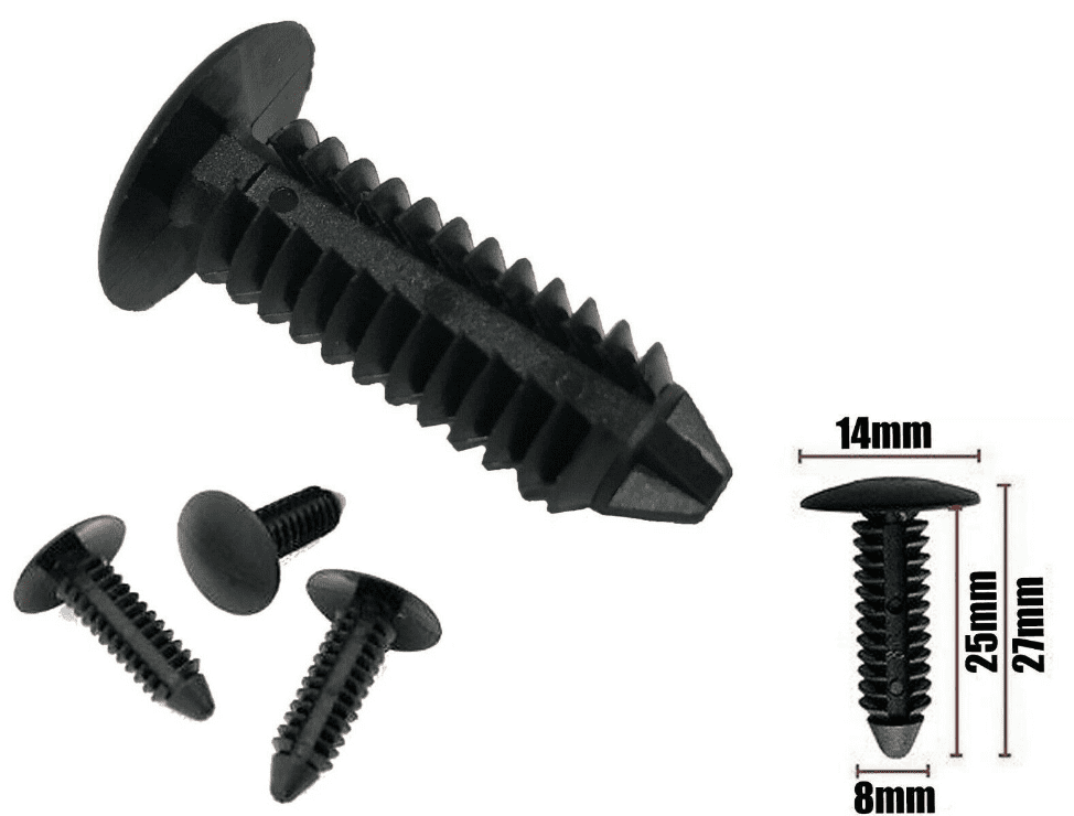 10x Fir Tree Black Plastic Retainer 8mm Clips for BMW