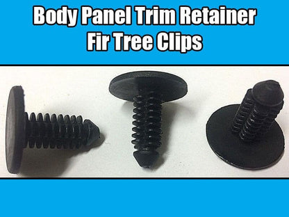 10x Fir Tree Trim Clips for Peugeot Citroen Body Panel Black Plastic Retainer