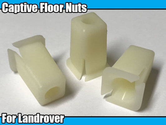 10x Floor Panel Fixing Captive Nut White Trim Clips for Land Rover Defender