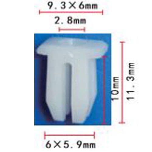 10x for Ford 5.5mm White Nylon Hole Grommet Locking Nut Screw Mount Oem 1254815