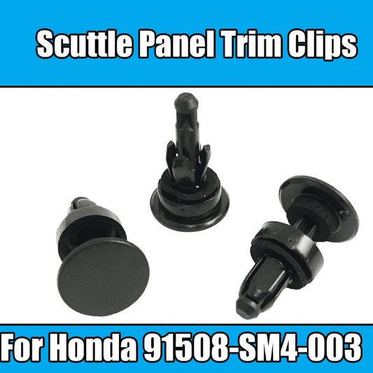 10x for Honda Scuttle Panel Lower Windscreen Trim Clips Black Plastic W/ Washer