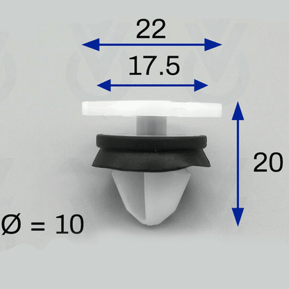 10x for Peugeot 208 308 508 Interior Door Panel Trim Card Retainer Clips 1007928