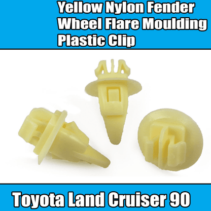 10x for Toyota Land Cruiser 90 Yellow Fender Wheel Flare Moulding Plastic Clip