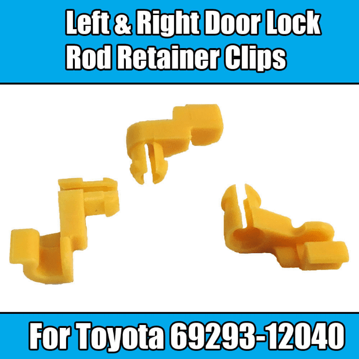 10x for Toyota Left & Right Door Lock Rod Retainer Clips 6929312040 Nylon Yellow