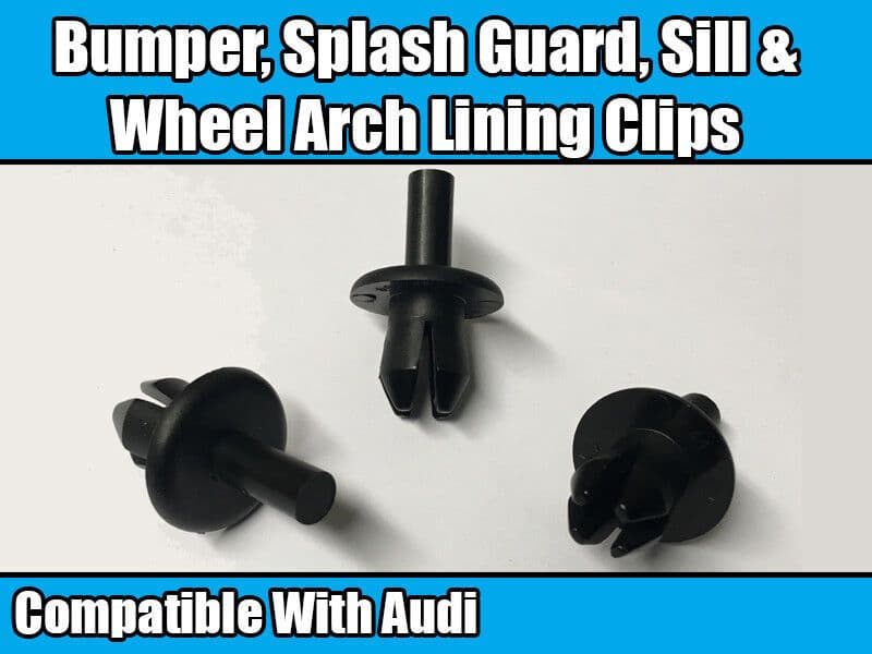 10x Ford Audi Push Type Wing Splash Guard Panel Retaining Clip Black Plastic