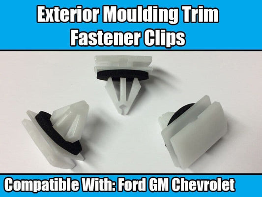 10x Ford GM Chevrolet Fixing Exterior Moulding Holder Body Clips White Plastic