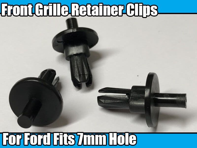 10x Front Grille Grill Metal Stamping Retainer Clips for Ford 7mm Hole Plastic