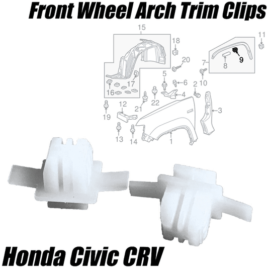 10x Front Wheel Arch Clips Surround Exterior Front Wing for Honda Civic Cr-V Crv