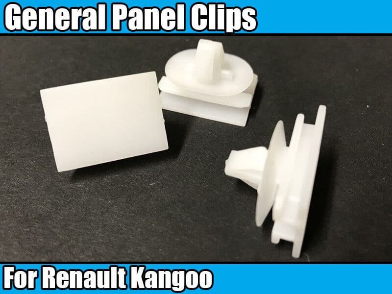 10x General Side Panel Trim Clips White Plastic Push Type for Renault Kangoo