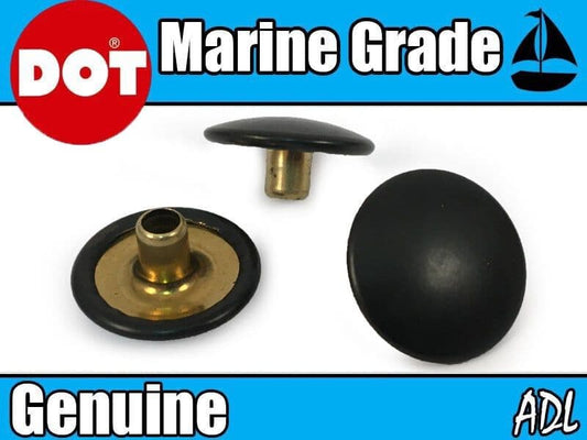 10x Genuine Dot Boat Cover Canopy Fastener Press Snap Fitting Cap Black 4.4mm