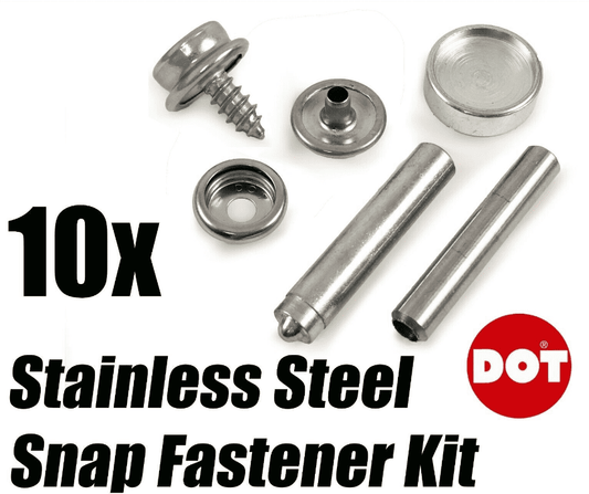 10x Genuine Dot Stainless Steel Stud Boat Canvas To Screw Fastener Kit With Tool