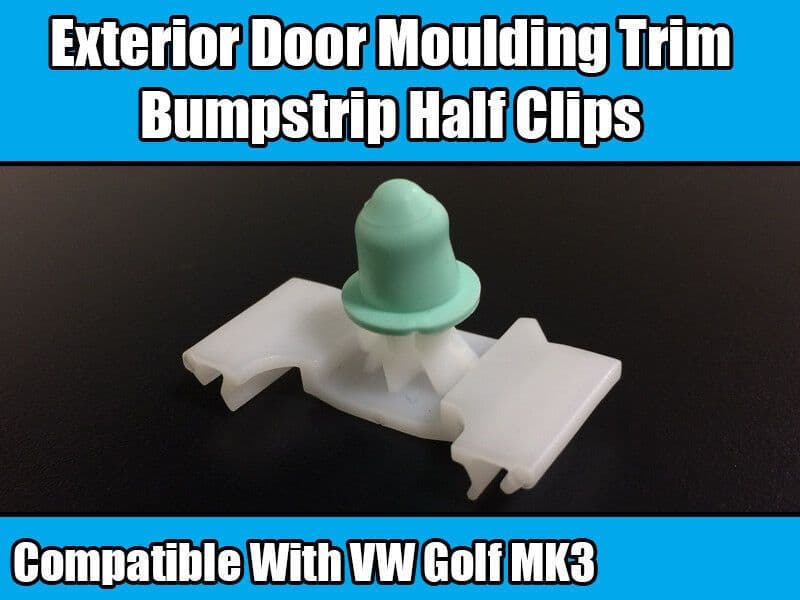 10x Half Clips for VW Golf Mk3 Exterior Door Moulding Trim Bumpstrip White