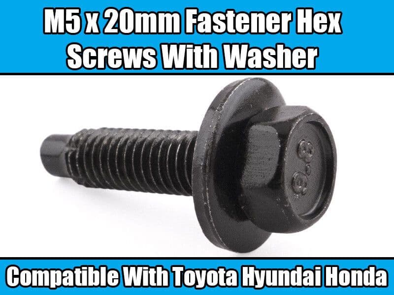 10x Hex Bolt & Washer M5x20mm for Toyota Hyundai Honda Chrysler