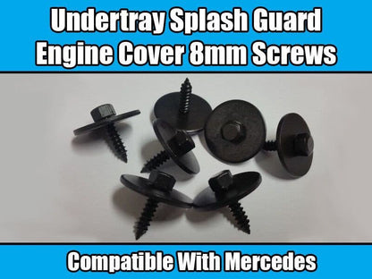 10x Hex Screws for Mercedes Undertray Splash Guard Engine Cover 8mm With Washer