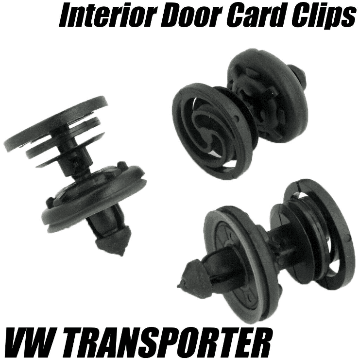10x Interior Door Card Panel Fastener Black Plastic for VW Transporter T5 T6