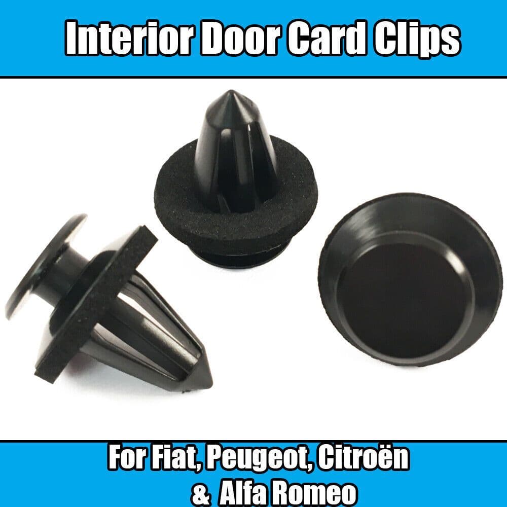 10x Interior Door Card Panel Trim Clips for Peugeot Bipper Van Black Plastic