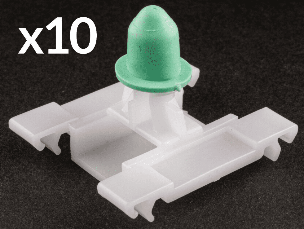 10x Long Stem Clips for VW Golf Mk3 Exterior Door Moulding Trim Bumpstrip White