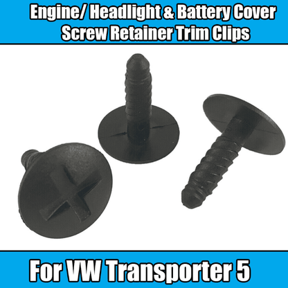 10x Lt Headlight Engine Battery Grille Cover Screws Clips for VW T5 Transporter