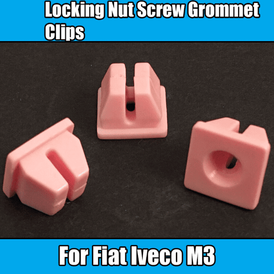 10x M3 Locking Nut Screw Grommet Pink Plastic Clips for Fiat Iveco