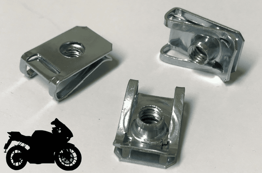 10x M6 6mm Honda Ducati Kawasaki Yamaha Fairing Spire Clip Speed Clips Nut
