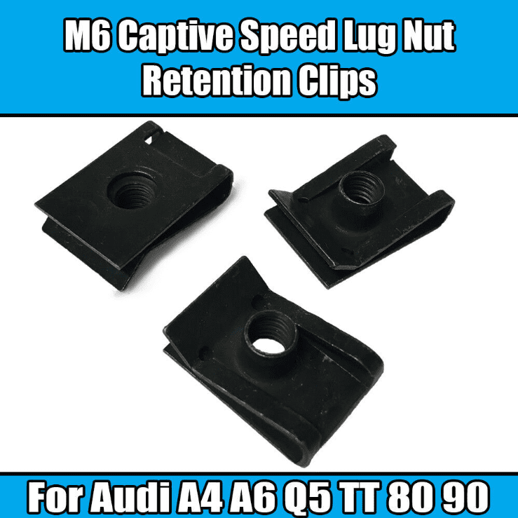 10x M6 Clips for Audi A4 A6 Q5 Tt 80 90 Retention Spring Captive Speed Lug Nuts