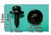 10x M6X18mm Black Metal Machine Screw Bolt With 17mm Washer & 10mm Hex Head