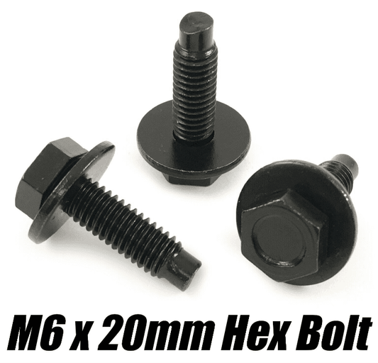 10x M6x20 Black Metal Hex Bolts & washer for Peugeot Nissan Skoda BMW