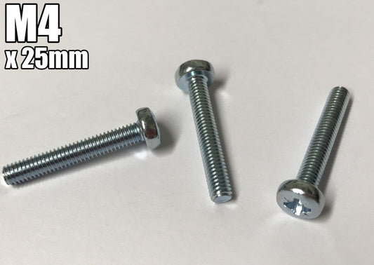 10x Machine Screw M4X25mm Pozi Head Pozidrive Posi Pan Bolts Phillips Screws