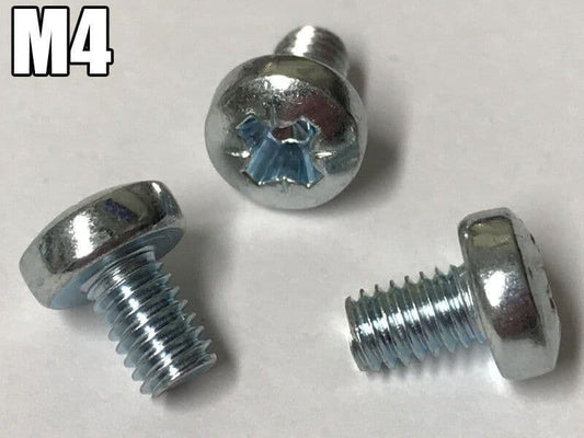 10x Machine Screw M4X6mm Pozi Head Pozidrive Posi Pan Bolts Phillips Screws