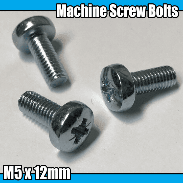 10x Machine Screw M5x12mm Pozi Head Bolts M5 Pozidrive Posi Screws Steel Metal