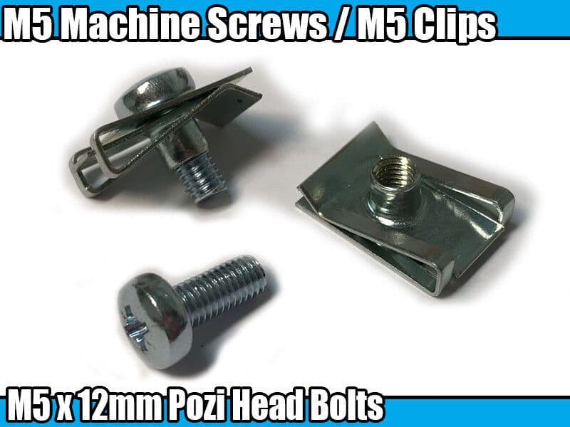 10x Machine Screw M5x12mm Pozi Head Bolts Spire Chimney Lug Nuts Clips Set Kit