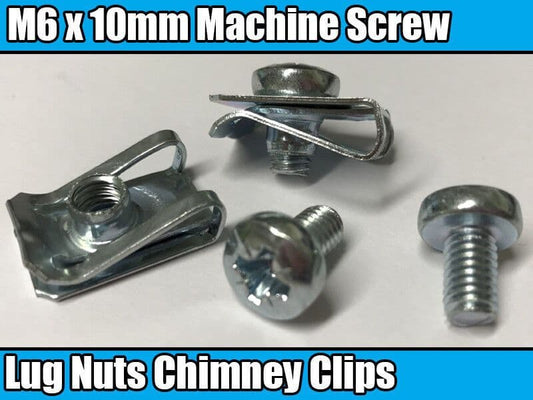 10x Machine Screw M6X10mm Pozi Head Bolts M6 Spire Chimney Lug Nut Spire Clips