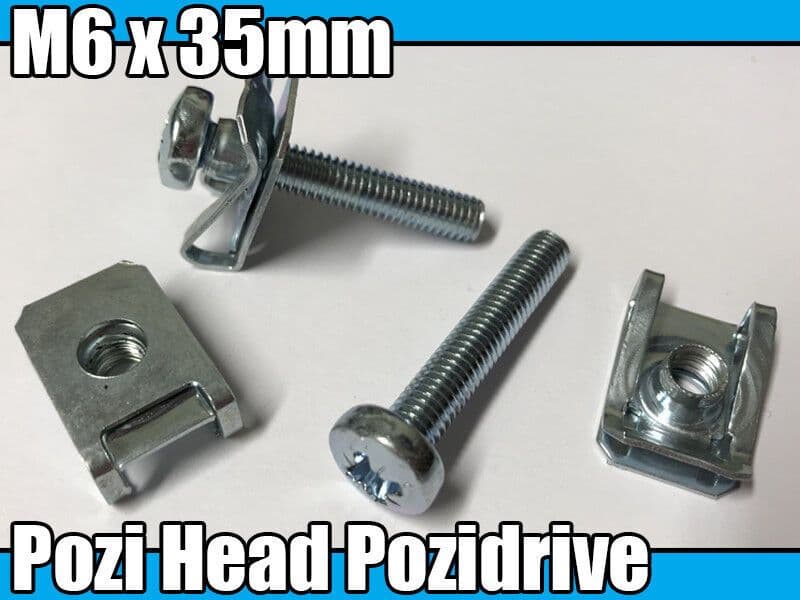 10x Machine Screw M6X35mm Pozi Head Pozidrive Bolts Spire Chimney Lug Nut Clip