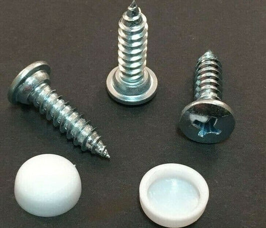 10x Metal Screws for BMW W/ White Plastic Cover Bumper License Plate 51188122524