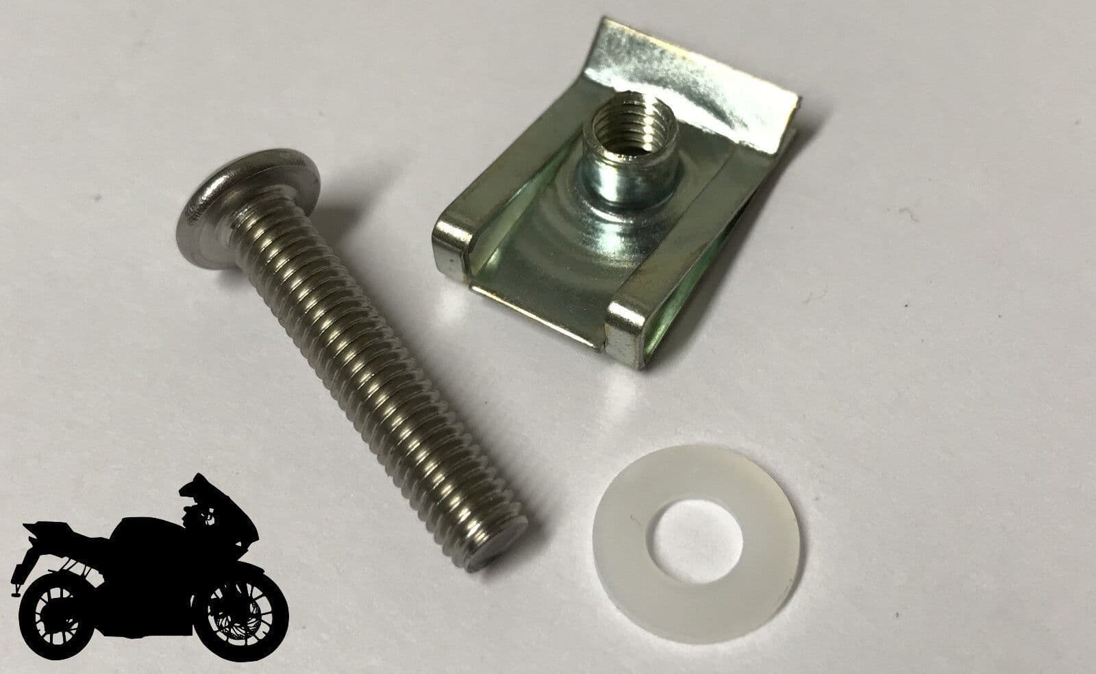 10x Motor Bike Cycle Button Bolt C Clips M5 Spire Nuts Plastic Washer Fairing