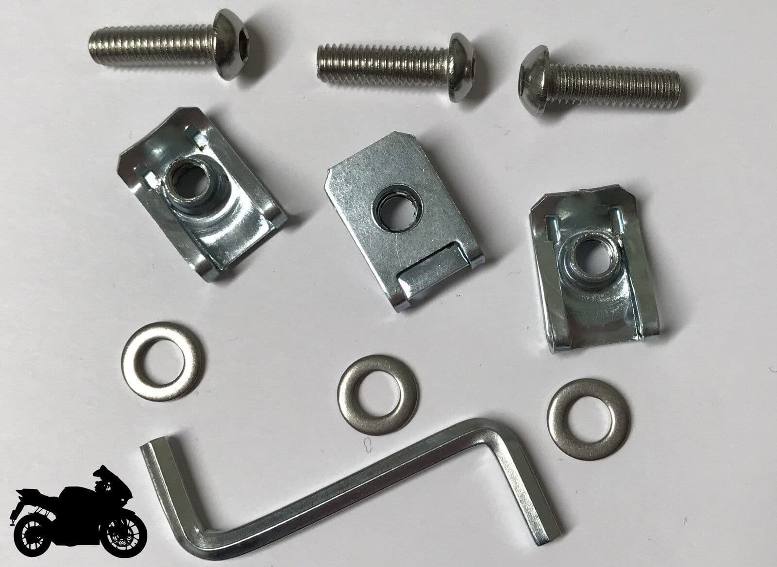 10x Motor Bike Fairing Panel Clips Steel Bolts Spire M6 6mm U C Lug Nuts Fixing