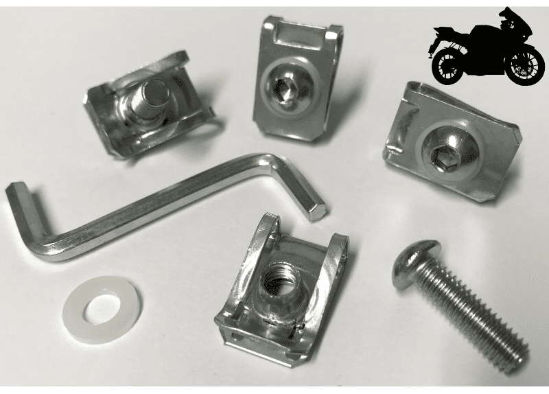 10x Motor Bike Fairing Panel Clips Steel Bolts Spire M6 U C Lug Nuts Fixing Trim