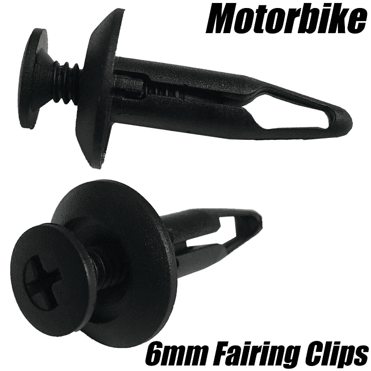 10x Motorcycle 6mm Clips Fairing Plastic Screw Rivets Panel Trim for BMW Yamaha