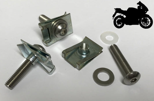 10x Motorcycle Stainless Button Head 5mm M5 Fairing Bolts Chimney Lug Nuts Clips