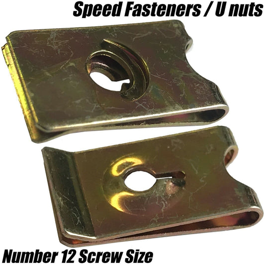 10x No. 12 Speed Fasteners U Captive Nuts Spire Clips Interior Panel Fixings