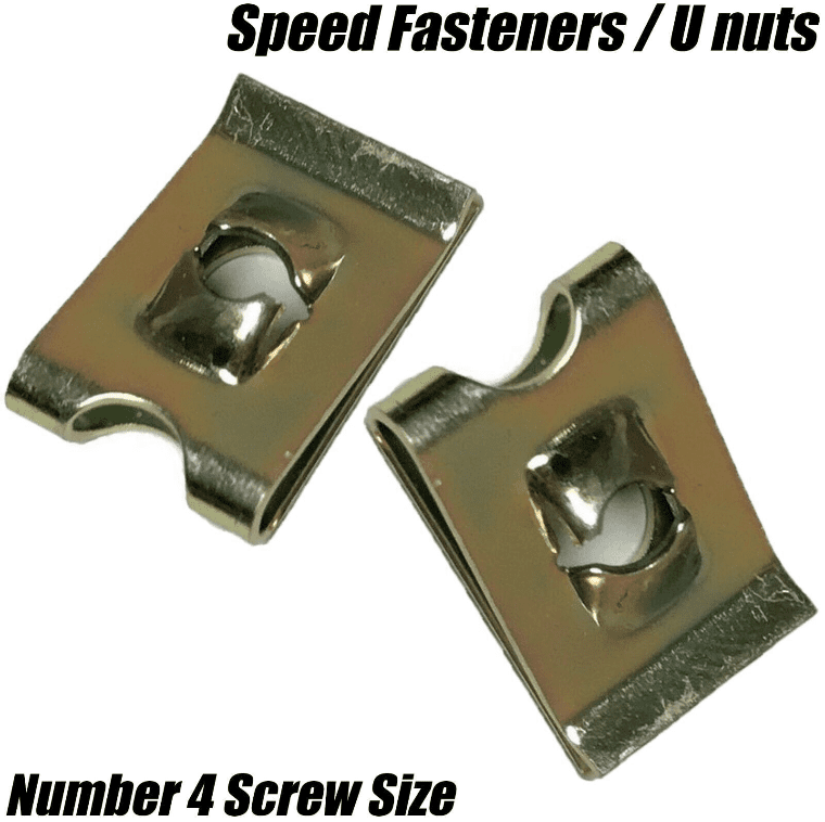 10x No. 4 Speed Fasteners U Captive Nuts Spire Clips Interior Panel Fixings