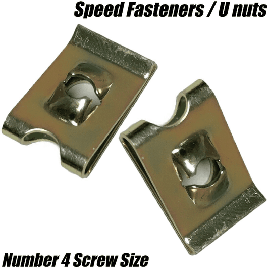 10x No. 4 Speed Fasteners U Captive Nuts Spire Clips Interior Panel Fixings