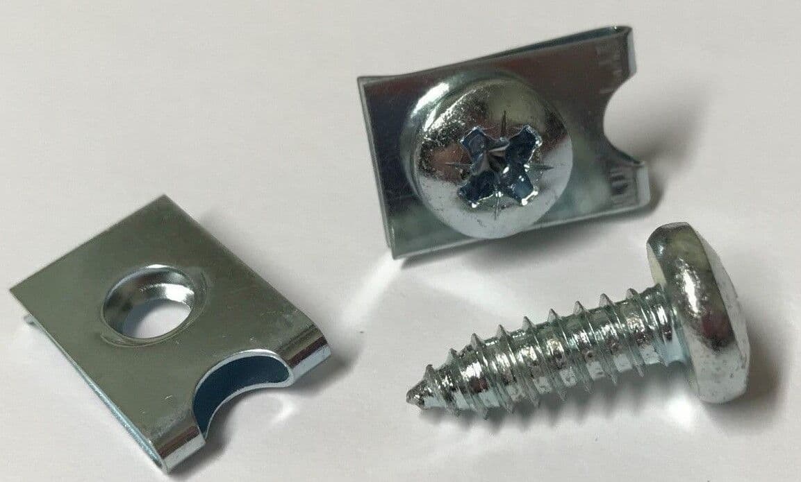 10x No.6 19mm 3/4" Steel Pozi Pan Self Tapping Screw & M6 Speed U Nut Set Kit